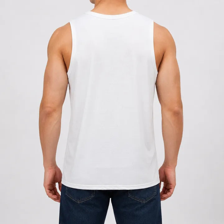 WHITE TANK TOPS FOR MEN 8HX0107