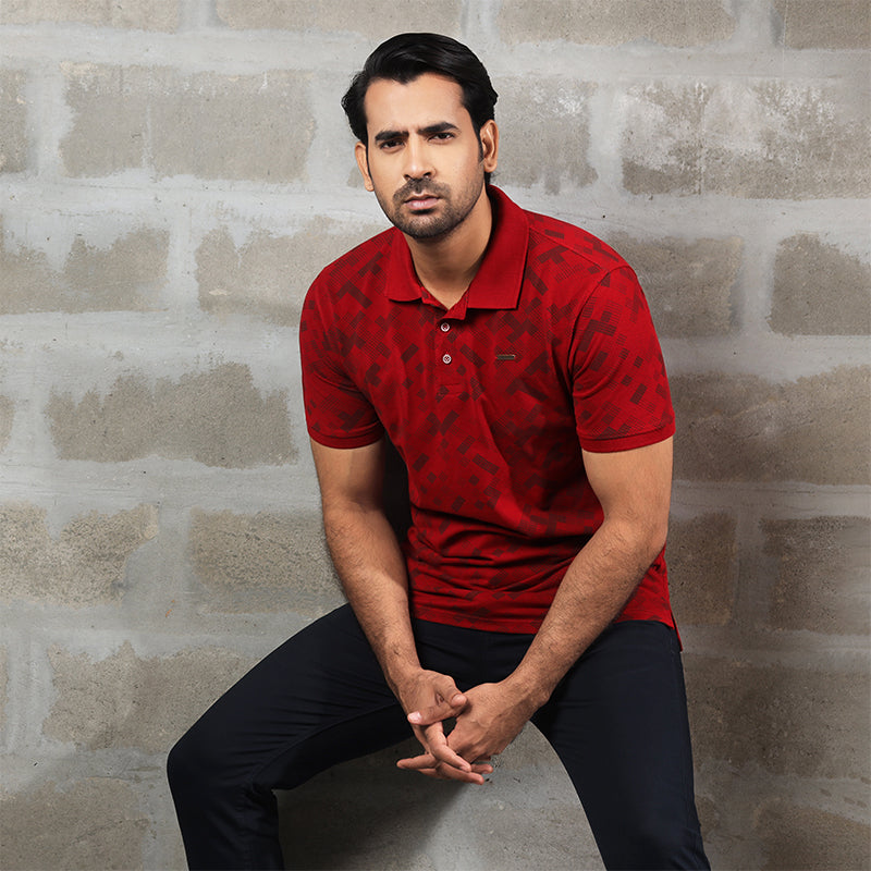 RED POLO SHIRTS LEISURE FOR MEN 8BM0I26