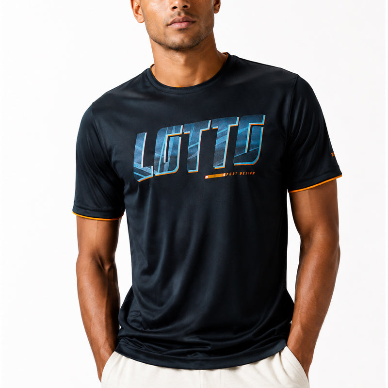 LOTTO BLACK T-SHIRTS SPORT FOR MEN 8AV1627